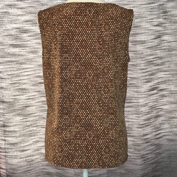 ATTENTION LARGE BROWN POLKA DOT SLEEVELESS TOP - Picture 3 of 8